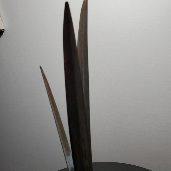 Vintage 1985 Carnevale/ Bulb Bud Vase/Brass copper verdigris Metal - Picture 3 of 7